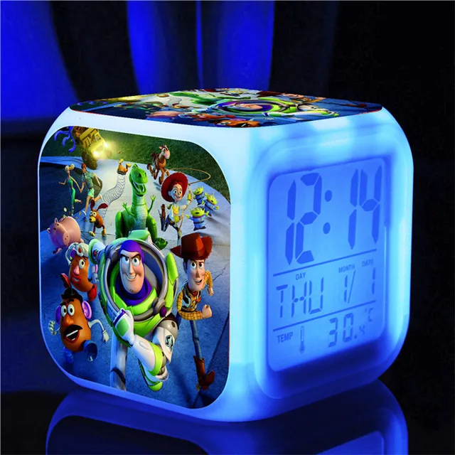 Toy story buzz lightyear Alarm Clocks,Glowing LED Color Change Digital