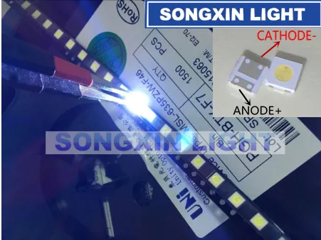 1500 шт UNI светодиодный Светодиодный фонарь высокой мощности 1W 3537 3535 90LM 3v холодный