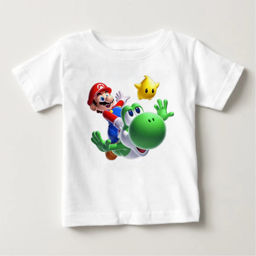 

2018 hot print cartoon super Mario brothers children's T-shirts cute boys and girls summer fashion short sleeved garments baby t