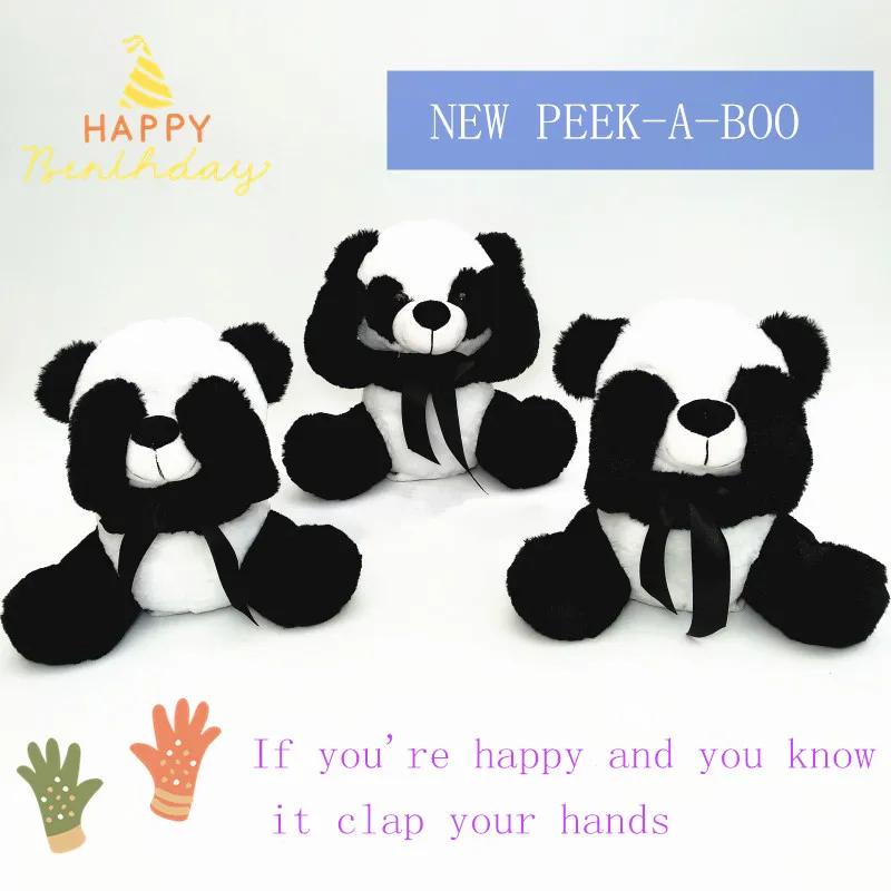 New Plush Panda Plush Toy Premium PP Cotton Padded Doll Toy Children Early Learning Toy Birthday Gift