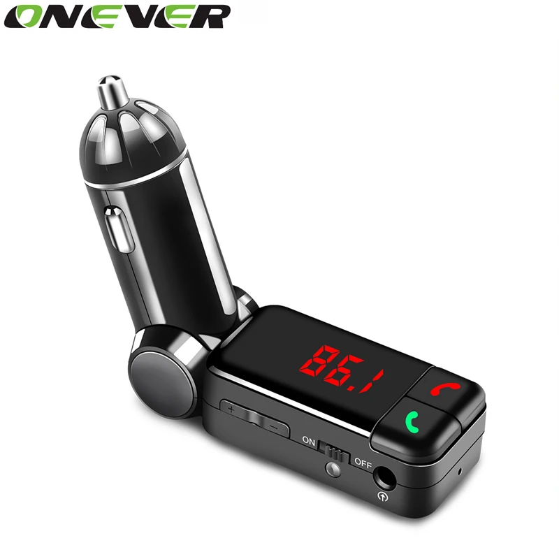 

Onever Wireless Bluetooth Car FM Transmitter Kit MP3 Music Player USB Car Charger Support Handsfree SD Card for iPhone Samsung