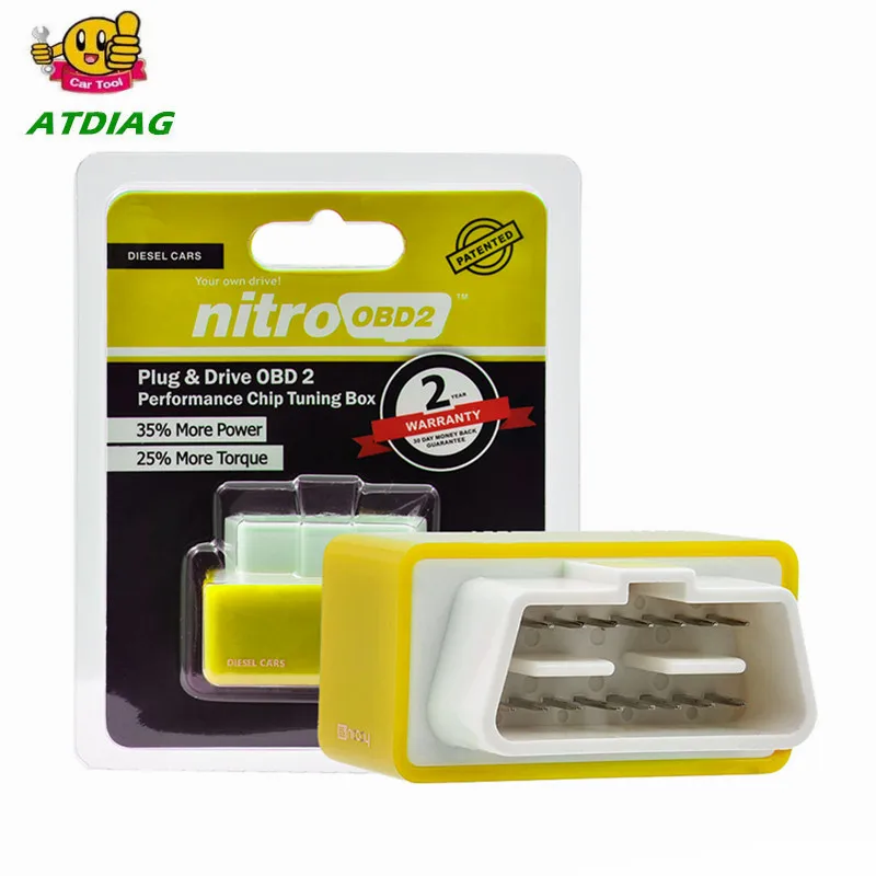 

Yellow Nitroobd2 Plug & Drive OBD2 Performance Chip Tuning Box For Benzine Gasoline Cars Nitro OBD2 Plug More Power