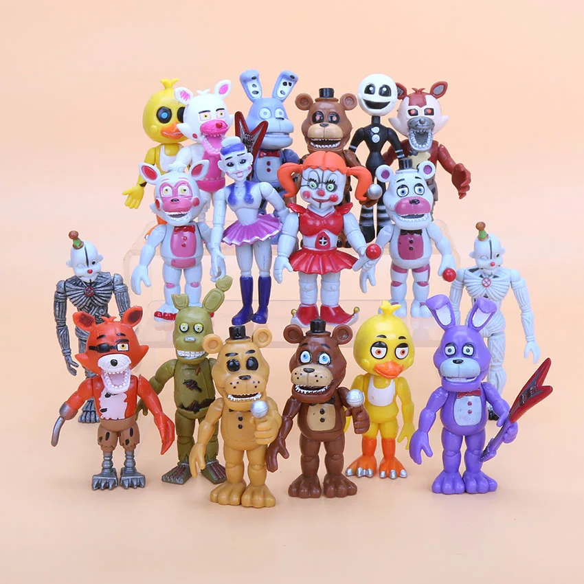 

6Pcs/set 10cm Five Nights At Freddy's fnaf Baby Funtime Foxy Funtime Freddy Ballora Ennard Puppet Plushtrap Chica Action Figures