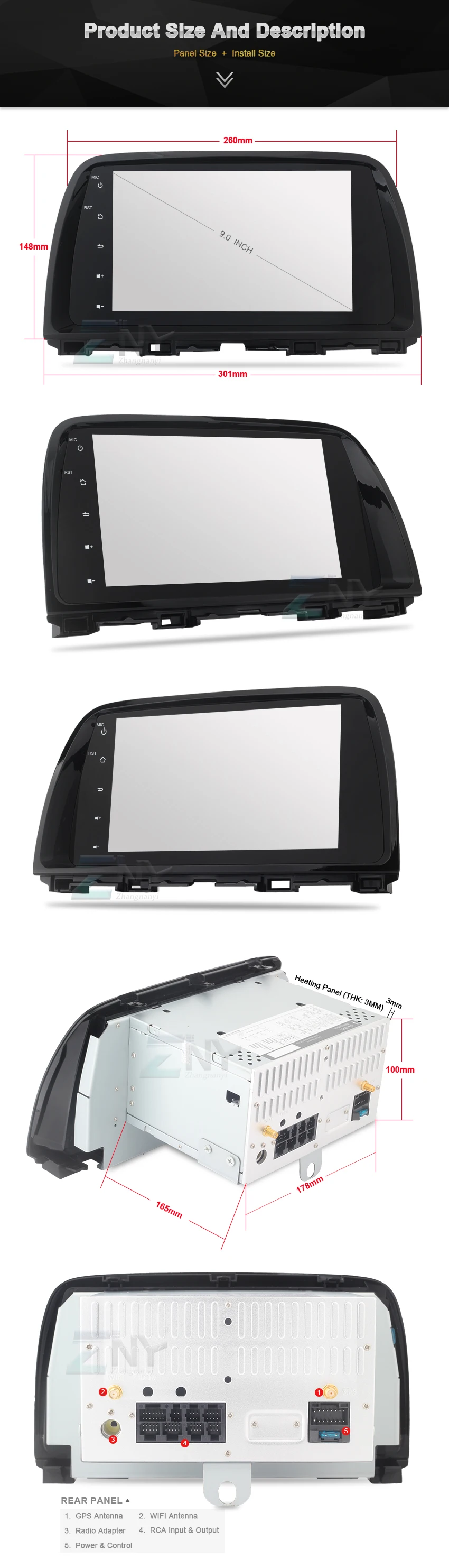 Best 9" Android 7.1 Car Stereo For Mazda CX-5 CX5 2012 2013 2014 2015 Auto Radio Audio Video Headunit GPS Glonass Navigation No DVD 24