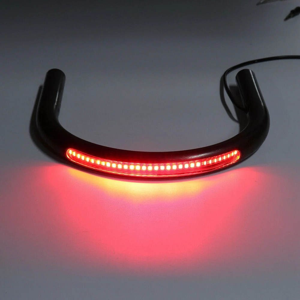 For Honda 1PC Black Cafe Racer Seat Frame Loop Hoop Rear LED Light With Amber Turn Signal Red Brake Lamp 227mm Mayitr