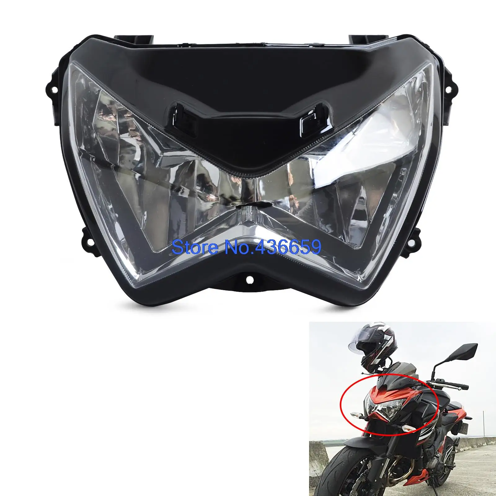 

New Clear Headlight Front Head light Lamp For Kawasaki Z250 Z800 2013 2014 2015 2016 Z300 2015-2016