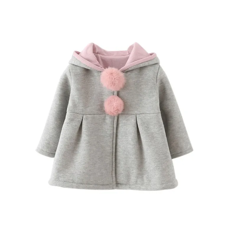 Милая детская одежда с длинными рукавами, детская одежда Пальто из заячьего меха Одежда для малышей теплая зимняя верхняя одежда S01