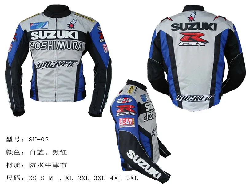 Men Spring Autumn Winter Fleece Suzuki Motorcycle Jackets Zipper Sport Coats | Singapore