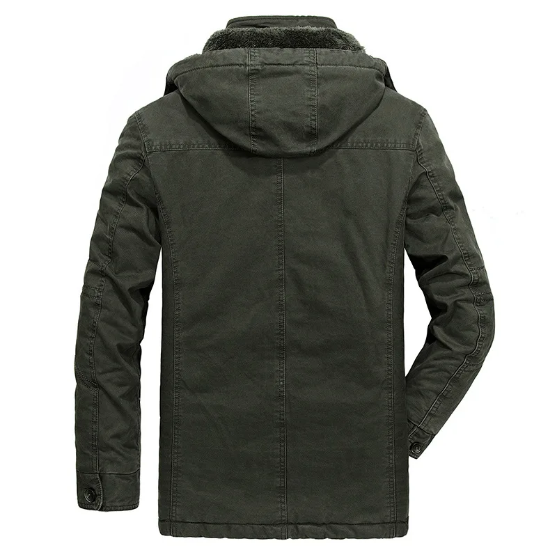 Sayaxiga Men's winter fleece jacket coat windproof warm thermal Cotton hooded overcoat military cas