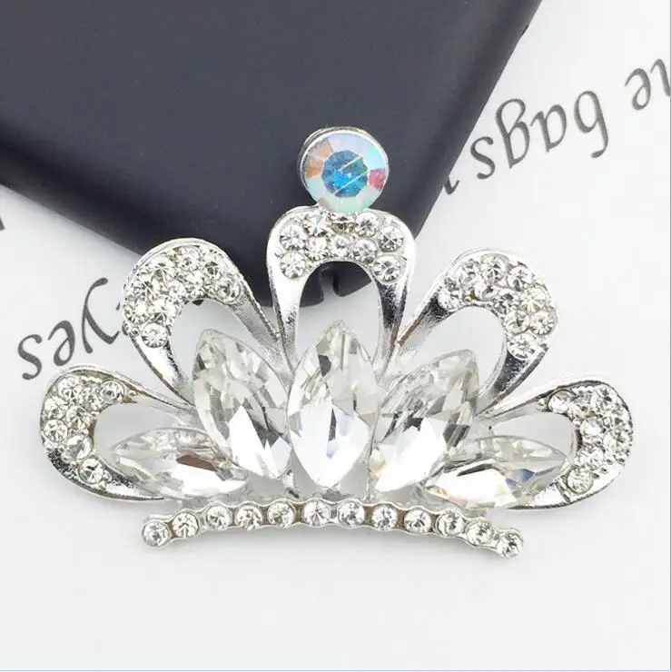 4Pcs Flower Crystal Rhinestone Buttons Wedding Supply Gift Wrapping Hairbow Clothes Decoration