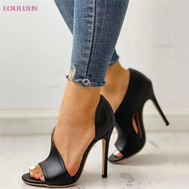 

LOULUEN 2019 Sexy Women Sandals Strappy Chunky Sandals Ankle Strap Open Toe High Heel for Wedding Party Roman Plus Size 41 #0713