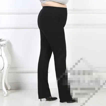 Капри Для женщин Брюки Sexy ПР Женская одежда негабаритных 2XL 3XL 4XL 5XL черные прямые брюки элегантные Высокая талия узкие штаны J692