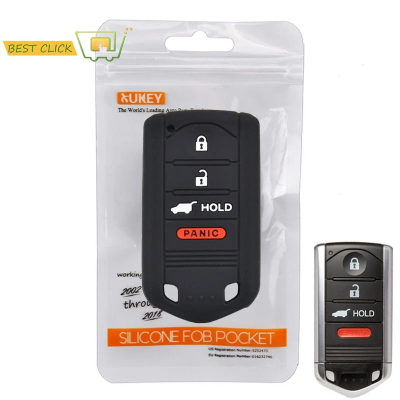 

Silicone Car Key Case For Acura ILX RDX ZDX TL 2009-2015 Cover Keyless Remote Fob Shell Jacket Sleeve Protector