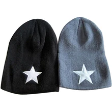 2016 New Women Men Pentacle Star Fashion Beanie Hip-Hop Knit Cap Winter Warm Crochet Hat