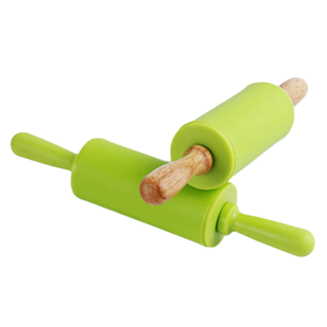 Buy Hot Silicone Rolling Pins Dough Pastry Roller Wooden Handle Silicone