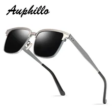 AUPHILLO Classic Man Sunglasses Brand 2019 Men Polarized Sunglasses Driver's Driving Glasses Square Semi-Riless Retro Sunglasses