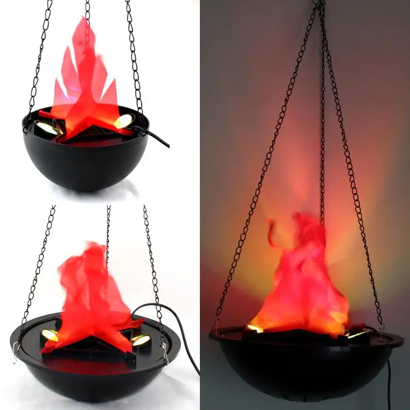 

Best Selling Cool Hanging Electric Flaming Silk Lamp Fake Fire Brazier For Halloween Xmas Party Decor Holiday Supplies 20*20cm