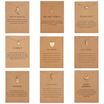 

Fashion Jewelry Cute Cat Cat Footprint Animal Necklace Pendant For Women Girl Horse Whale Pendant Clavicle Short Chain Necklace