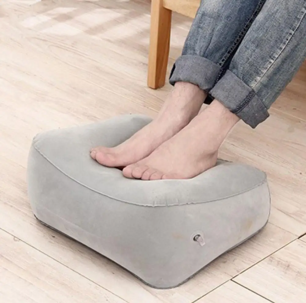 

Flocked Inflatable Foot Pad High Rest Pillow Flocking PVC Foot Pillow For Travel Outside Outdoor Massage Ottoman Car Plane #EW