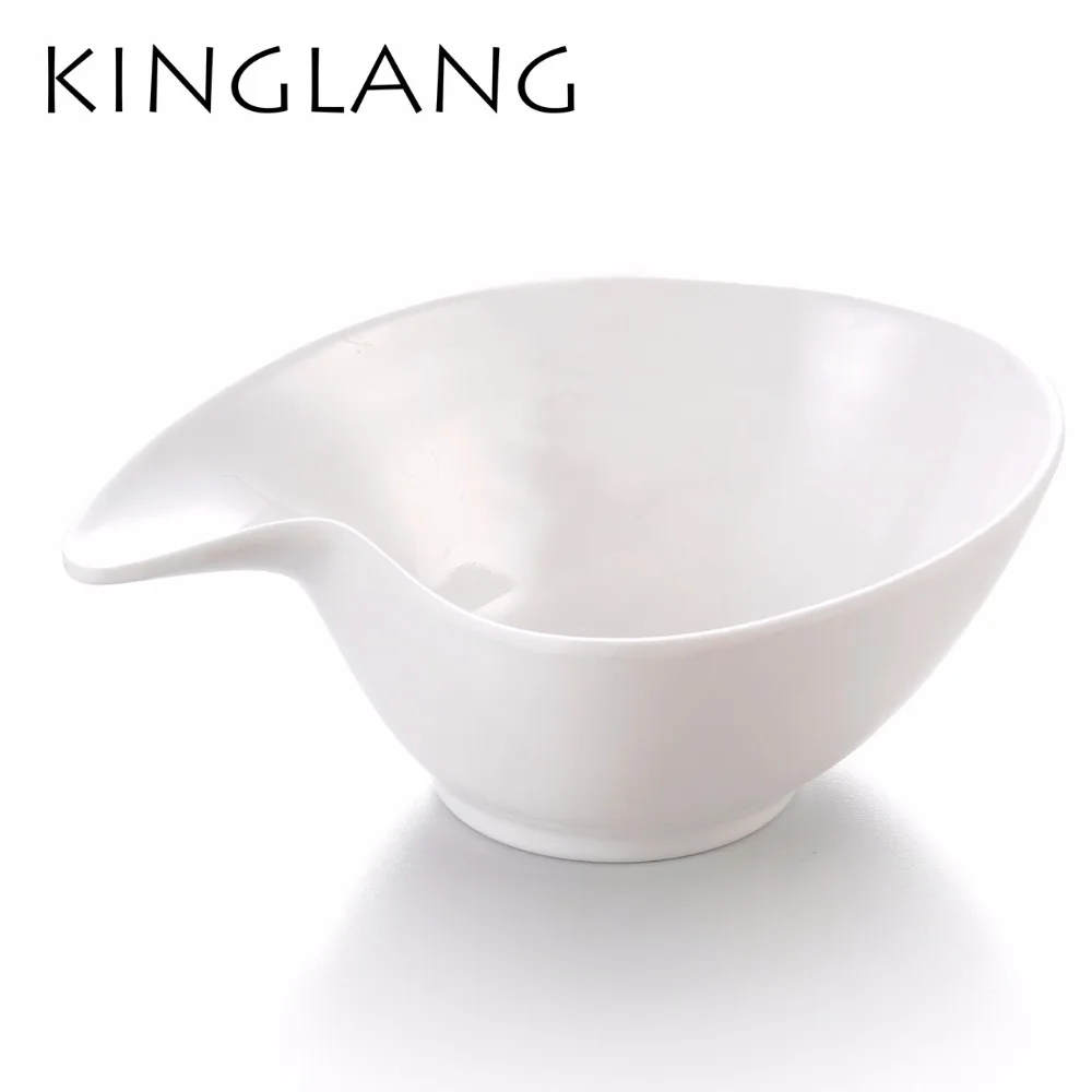 KINGLANG Japanese Restaurant Plastic Melamine white soup bowl with handle sauce dishin Bowls