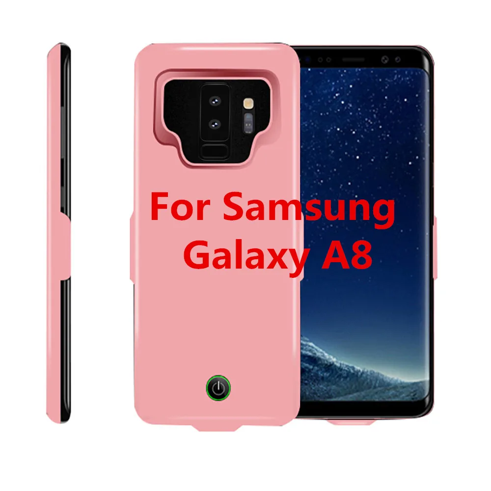 Pink for A8 Чехол для аккумулятора samsung Galaxy S9 S8 A8, 7000 мА/ч, чехол для зарядного устройства, для samsung S9 S8 Plus, Ультратонкий чехол для зарядки аккумулятора - Цвет: Pink for A8
