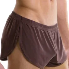 Сексуальное мужское нижнее белье, удобные сексуальные мужские боксеры, шорты, u-образный выпуклый мешочек, шелковое сексуальное боди, размер XL, Гей Нижнее белье