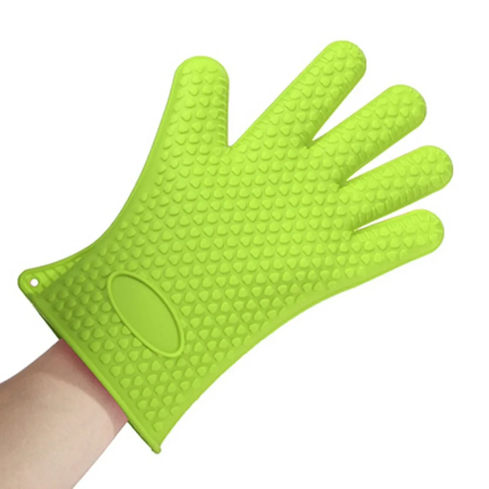 Heat Resistant Silicone Household Full Finger Anti Slip Gloves Oven BBQ