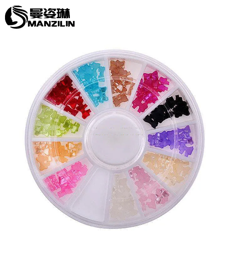 

OM-23 Mixed Fimo Resin Sequin Colorful Fruit Design Glitter Nail Art Tips Rhinestone Slice Decoration Manicure Nail Wheel Tools