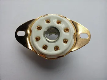 

4pcs tube socket GZC8-Y-8-G 8 pin golden tube holder outlet for amplifier PCB 5B254 4P1S