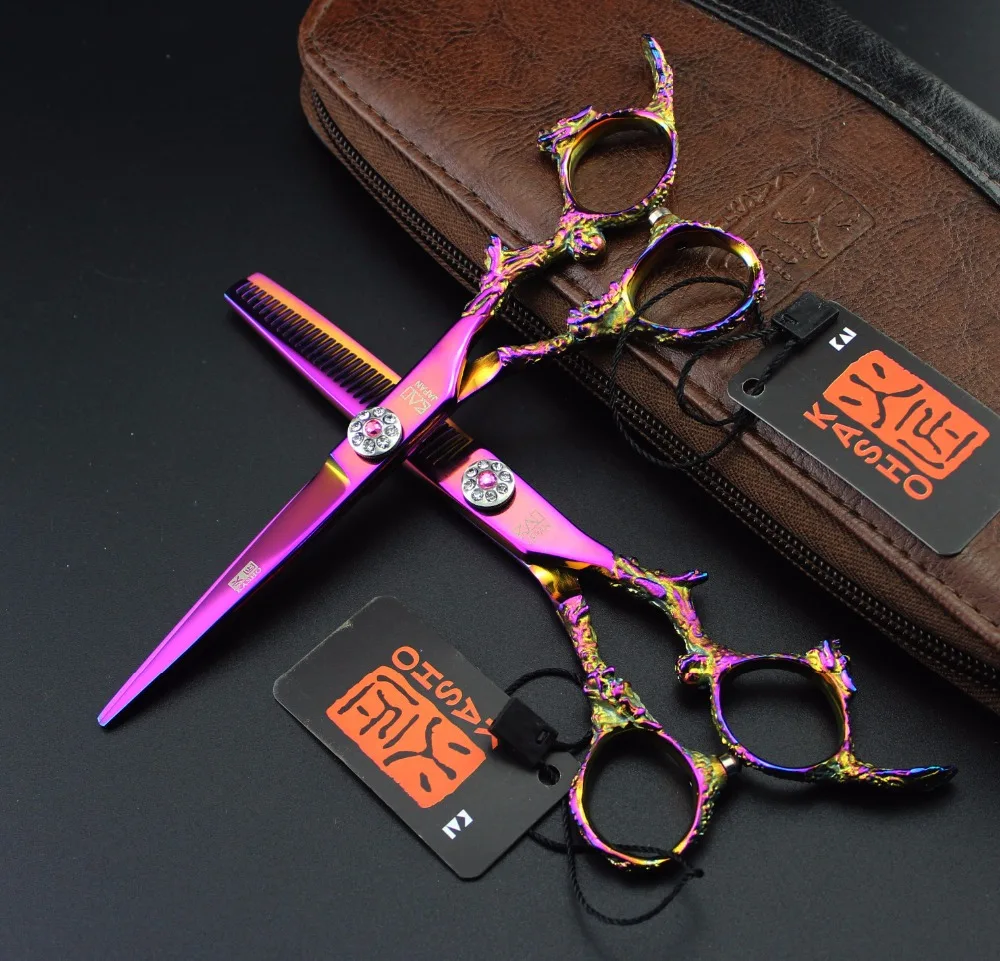 

6 inch Cutting Thinning Styling Tool Hair Scissors Stainless Steel Salon Hairdressing Shears Regular Flat Teeth Blades