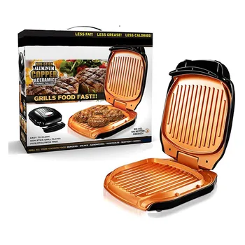 

Non-stick Electric Grill Easy To Clean Drains Fast 4-Serving Removable Plate Grill and Panini Press Kitchen Tool Drop Shipping