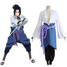 Uchiha sasuke cosplay traje anime haruto shippuden terceira geração roupas festa de halloween (blazer + calças corda cintura handguard