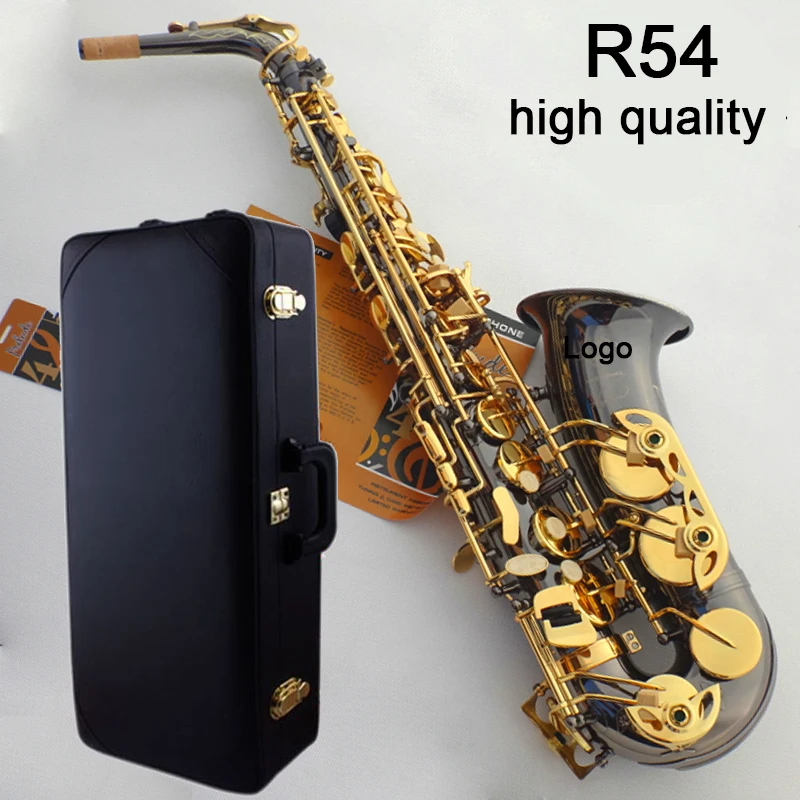 

Double button Alto Saxophone Selm R54 Eb Black nickel gold 54 Sax Professional musical instrument Case, Mouthpiece free shipping