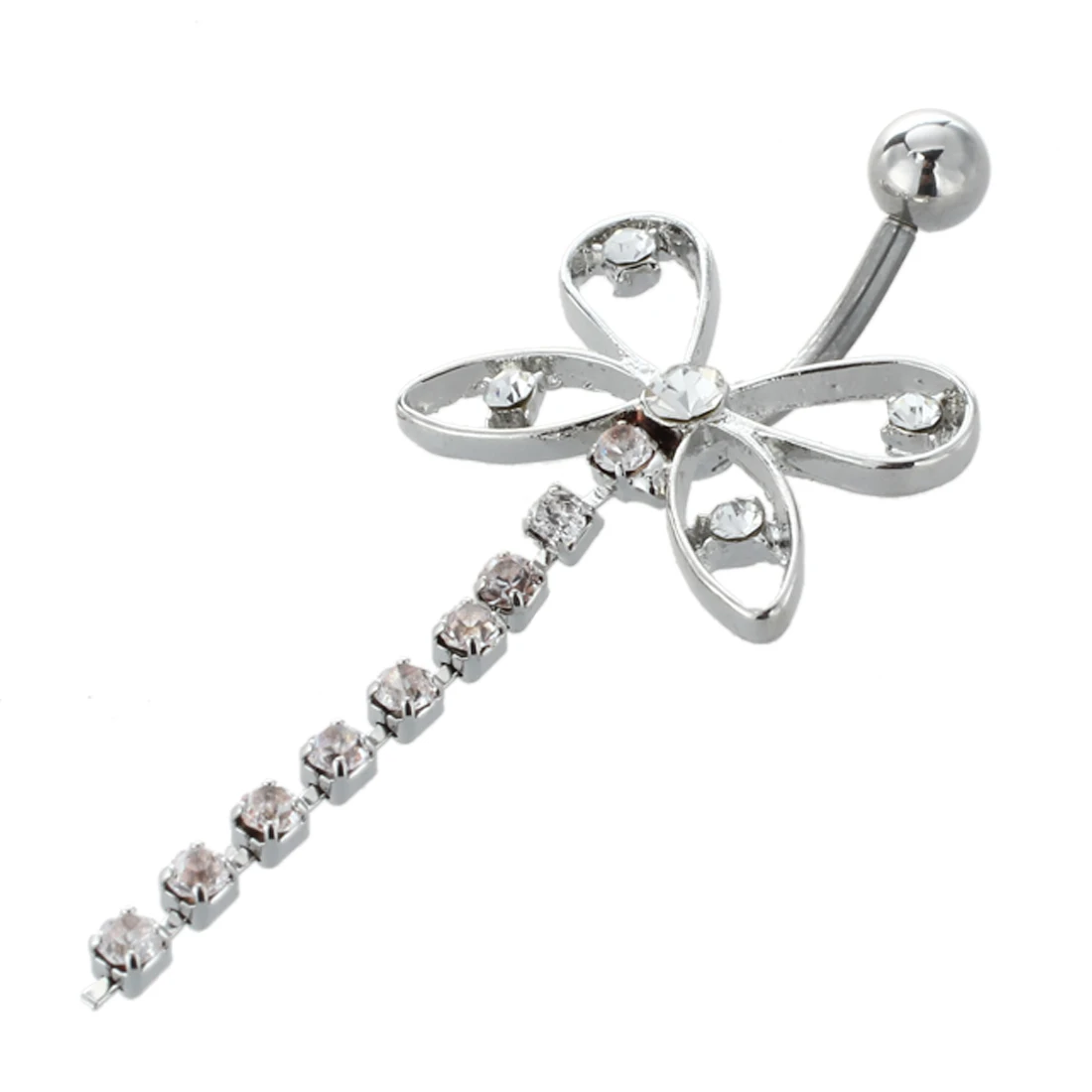 316L Stainless Steel Dragonfly Dangling Belly Naval Button Ring ...