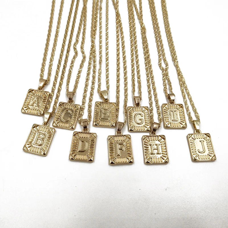 

Rongho new Design Metal Letter Pendant necklace for women Gold chain necklace Vintage choker necklace Boho punk necklace jewelry