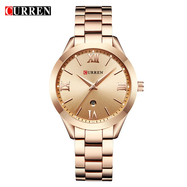 CURREN Woman Watches Top Brand Luxury Gold Ladies Watch Date Stainless Steel Ban CURREN Woman Watches Top Brand Luxury Gold Ladies Watch Date Stainless Steel Ban