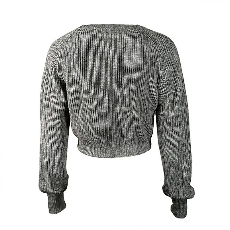 Fashion Women Solid O-Neck Knitted Warm long Latern Sleeve Sweater Loose knit pullover sweater women winter 2018 N06#N (1)