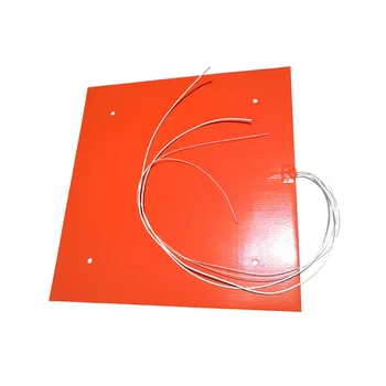 

500*500*1.5mm silicone heater for CR-10S5 3d printer 24v 800w adhesive 1side 100k thermistor 4*10mm holes on pad 1000mm lead