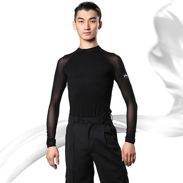 Preciosa Camisa negra de manga larga para bailar samba