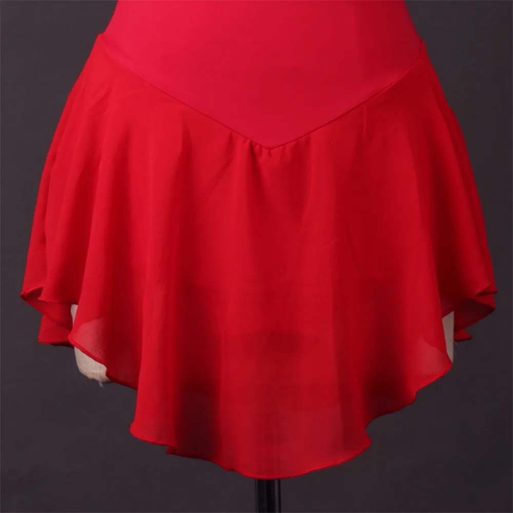 Красный с короткими рукавами для девочек Для женщин Латинской Румба Катание на коньках платье конкурс лед фигурное катание платье для