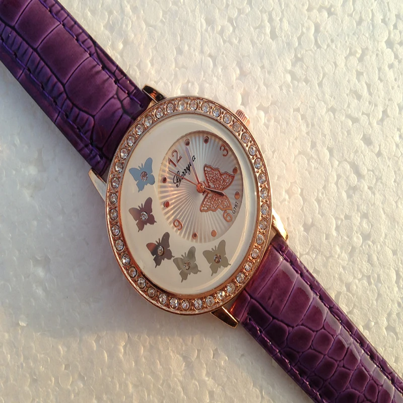 Wholesale Free ship Luxury Beautiful Butterfly face Quartz Watch Women