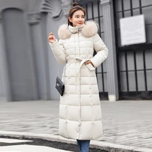 Новое поступление, приталенная женская зимняя куртка с хлопковой подкладкой, теплое плотное Женское пальто, длинные пальто, женская парка, куртки X-long