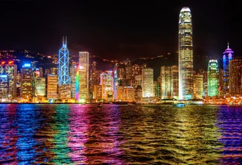 

Laeacco HONGKONG Building Bay Night Scenic Photography Backdrops Vinyl Backdrop Custom Photographic Backgrounds For Photo Studio