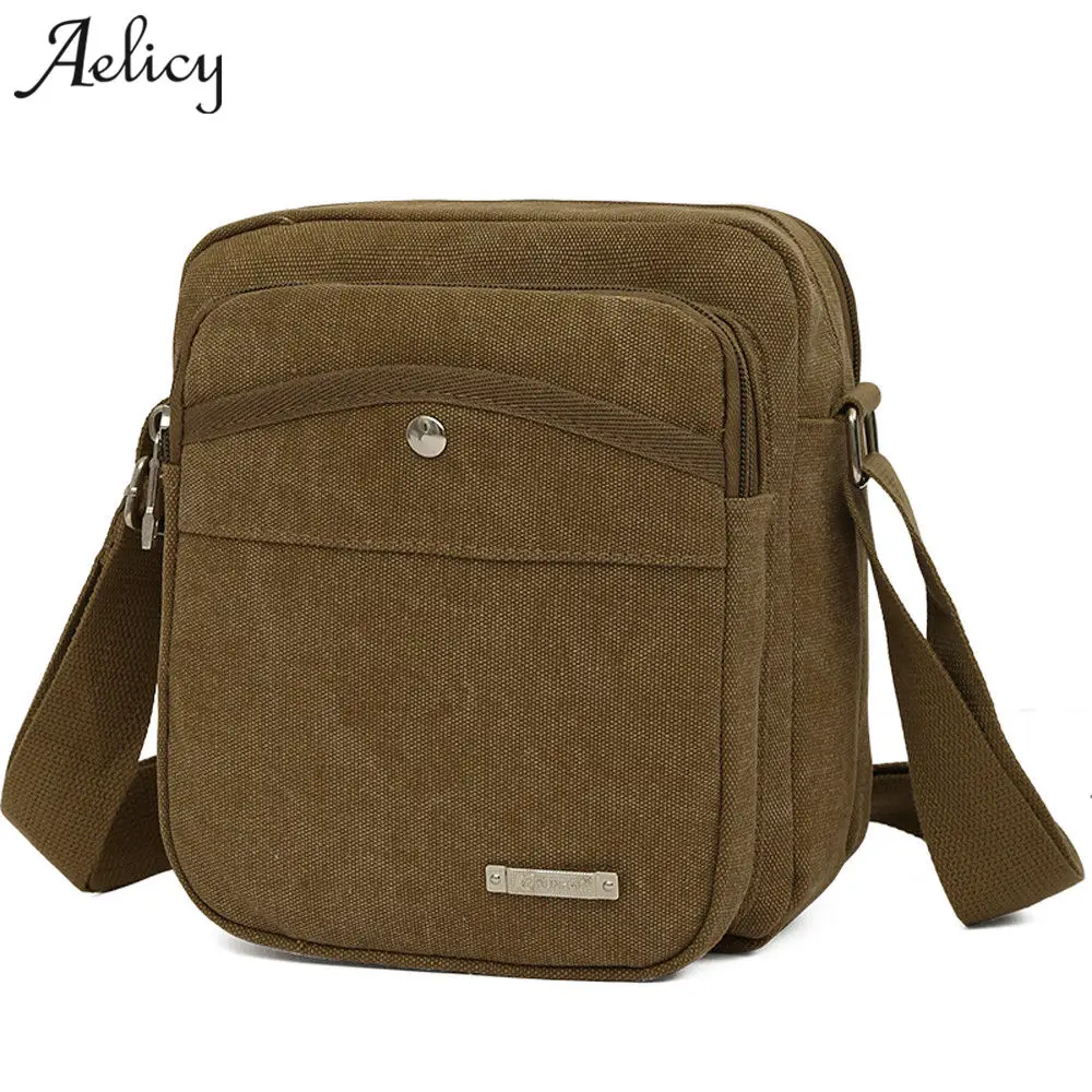 Aelicy Men canvas messenger shoulder bag new business casual briefcase