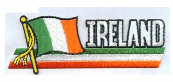 Ireland flag embroidery patch personalized cloth labels custom cloth Ireland flag embroidery patch personalized cloth labels custom cloth
