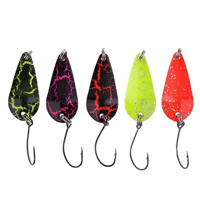 

5pcs/lot Fishing Lure swimming Spinners High Reflective Colorful Spoons Metal Horses Hard Mouth Paillette Spinner Bait 3cm/3.5g