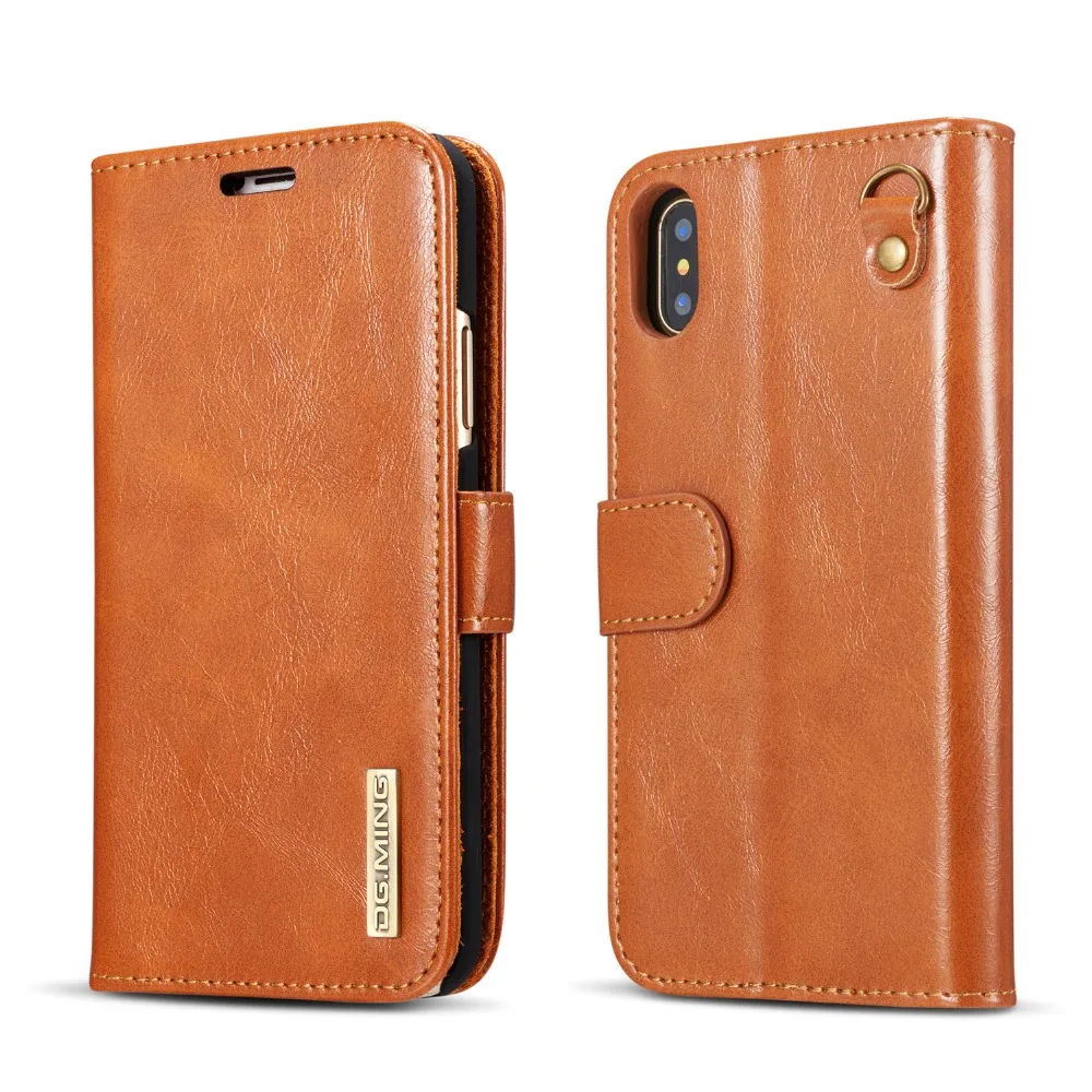 For iPhone X Detachable Wallet Case Luxury Folio Flip