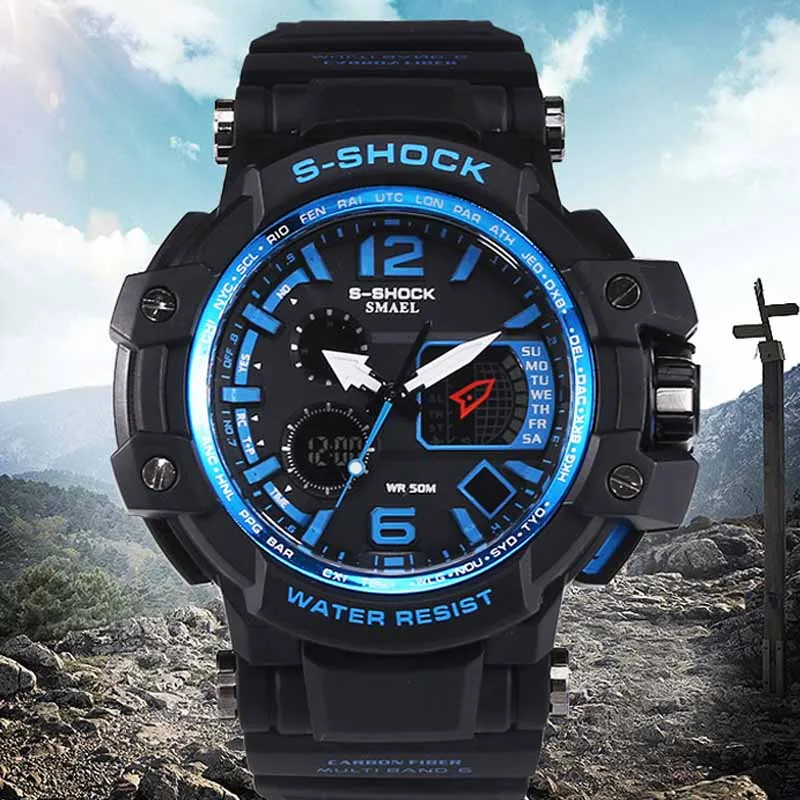 Купить Часы Мужские Спортивные Водонепроницаемые Противоударные