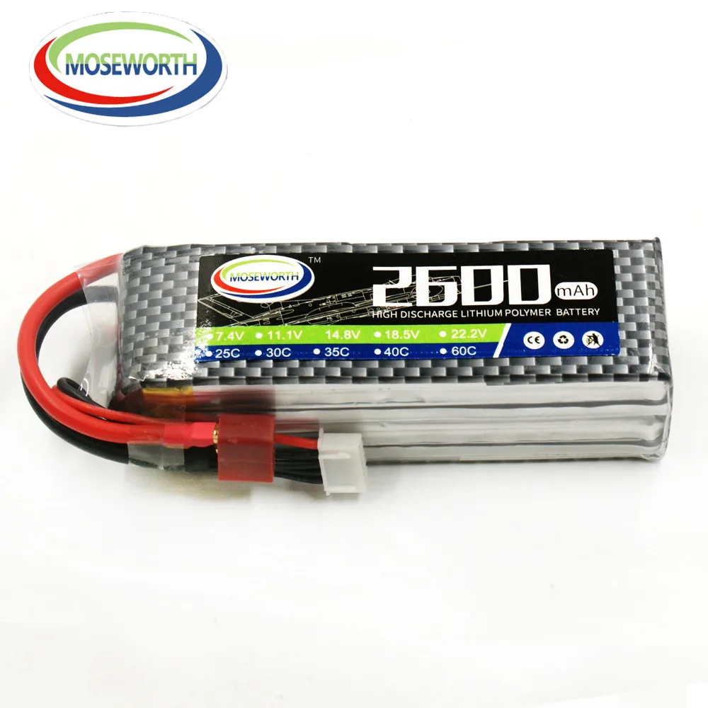 4S батарея 14,8 V 2600mAh 30C Lipo для радиоуправляемого квадрокоптера, вертолета, дрона, лодки, самолета, автомобиля, танка, игрушки с дистанционным управлением, литиевая батарея