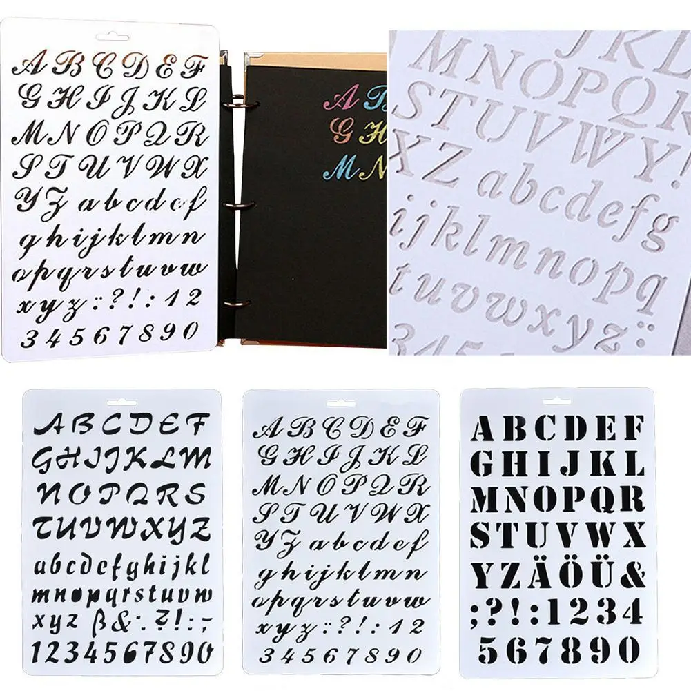 

Art Letter Number Masking Spray Stencil For Walls Painting Embossing Paper Crafts Scrapbook Stamp DIY Tools Photo Album Card VN